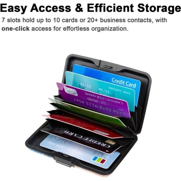 RFID Blocking Metal Credit Card Holder Slim Wallet Case for Women Men Travel - Picture 4 of 8